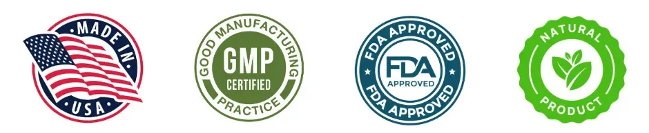 Made in USA · GMP Certified · FDA Approved Facility · Natural Product